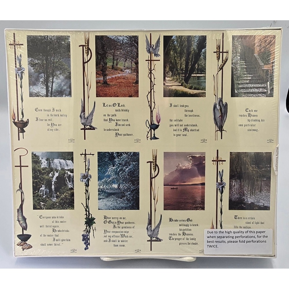 Religious Prayer Card Sheets Nature Scripture Printed Made in Italy Box 125 ct.